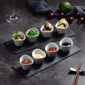 Cheap porcelain snack dishes sauce bowl tapas dish novelty product slate charger plate