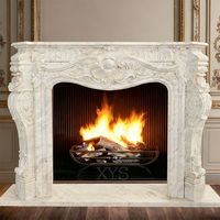 Cheminée en marbre blanc moderne de conception française, autoportante, pour salon, chambre, hôtel, appartement, villa, décoration