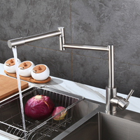 1080 °   Robinet de lavabo mural extensible intelligent, robinet de lavabo de salle de bain et de cuisine, robinet pivotant noir de luxe, extension de robinet pour remplir les casseroles