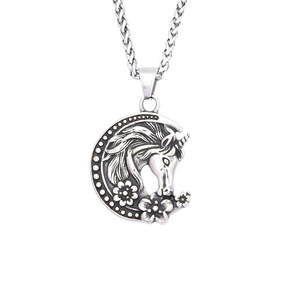 Yunnique – collier avec pendentif licorne en acier inoxydable pour hommes, bijoux cadeau - Product Image 5