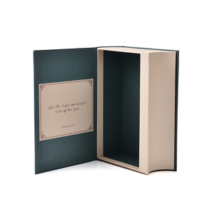 Factory OEM Printed LOGO <b>Book</b> Shape Gold Foil Stamping Luxury Gift <b>Box</b> Empty Rigid Grey Board Custom Paper Packaging <b>Box</b> - Product Image 4