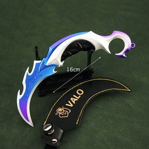 Valorant enfants jouets en métal couteau armes accessoires garçons cadeaux d'anniversaire couteau jouets avec cuir <span class=keywords><strong>Tik</strong></span> <span class=keywords><strong>Tok</strong></span> Cool Cosplay couteau - Product Image 6