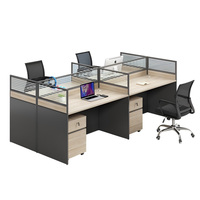Poste de travail moderne en bois pour bureau, avec cloison de séparation, bureau d'ordinateur, table de direction de luxe pour employés, ensemble de mobilier.