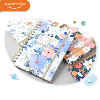 Agenda spirale floral 2027 avec logo personnalisé, format A5, agenda hebdomadaire et mensuel, carnet avec bande élastique, couverture rigide, pour le bureau, cadeau