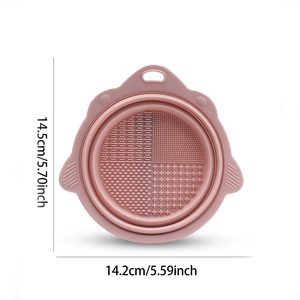 Huoxi Foldable <b>Silicone</b> Cleaning Bowl Powder Puff Makeup Tools Dual-use Home Commercial Waterproof Environmental Protection Soft - Product Image 2