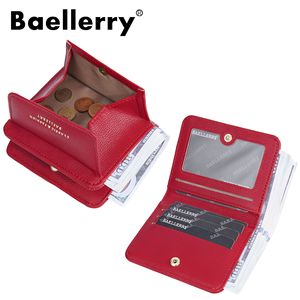 กระเป๋าสตางค์ขนาดเล็กสำหรับผู้หญิงแบรนด์ Baellerry สีแดง พร้อมช่องใส่บัตร ดีไซน์บางทันสมัยสำหรับใช้ในชีวิตประจำวัน - Product Image 2