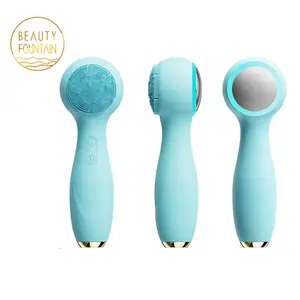 OEM Deep Cleaning Exfoliating Facial Brush Hot Cold Massage Face Scrubber Electric Silicone Facial Cleansing Brush For Men Women