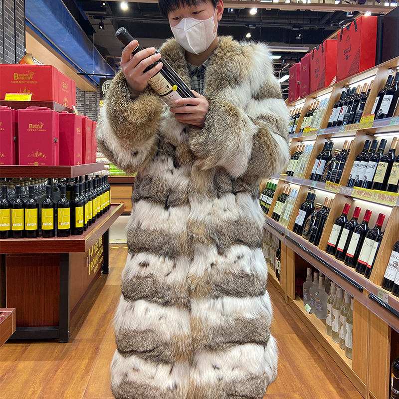 ファークイーントップラグジュアリーリンクスファーコートロング