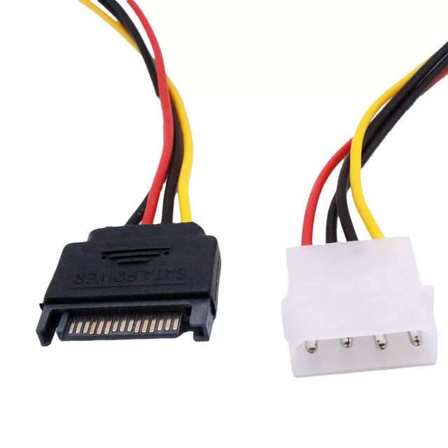 Serial ATA SATA 15 Pin Male to IDE Molex 4 PIN Male Power HDD Adapter Cable