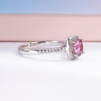 Ensemble exclusif bague et boucles d'oreilles en moissanite 1 carat pour femme et homme ; Bijoux rose à taille facetée les plus vendus avec évaluation nationale