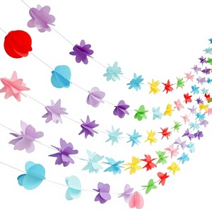 Paper <b>Garland</b> String Butterfly <b>Flower</b> Heart Star Hanging Decoration for Wedding Party Indoor Decor - Product Image 3