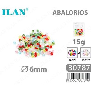 Ilan Abalorios Perline Biconiche Sfaccettate Multicolore 6mm 15g per Creazione di Gioielli - Product Image 1