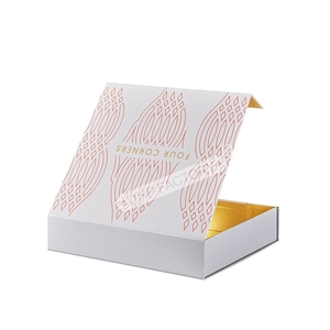 Luxury Cardboard White <b>Foldable</b> Gift <b>Box</b> with Golden Inside for Premium Packaging and Custom Brand Presentation - Product Image 2