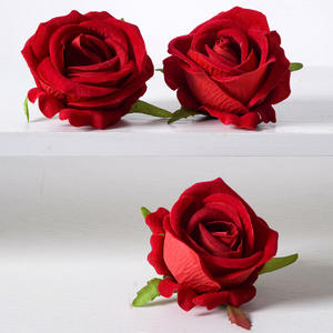 Cabeza <span class=keywords><strong>de</strong></span> flor Rosa Artificial terciopelo rojo rosa falsa para boda Baby Show decoración <span class=keywords><strong>de</strong></span> pasteles cabezas <span class=keywords><strong>de</strong></span> flores artificiales - Product Image 5