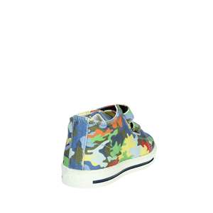 Falcotto Baskets pour enfants en toile avec fermeture Velcro et imprimé camouflage bleu - Product Image 3
