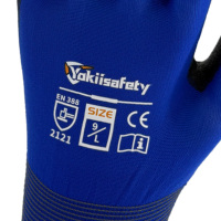 Gants de travail de sécurité Yokii 18G en nylon et PU, gants de protection en caoutchouc pour le jardin, gants de travail enduits de PU