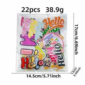 Patch brodé créatif thermocollant motif dessin animé Hello English pour sacs et vêtements - Product Image 2
