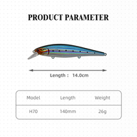 Leurre de pêche OEM 140mm 26g haut de gamme, type Minnow Wobbler Swim Baits Crank Lure pour la barre de mer avec système de poids innovant
