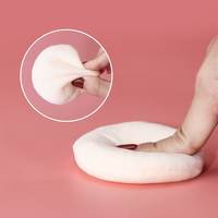 Poudriers ronds en coton professionnel pour cosmétiques, éponge en velours, couleur nude, taille 70 mm, lavable, application rapide