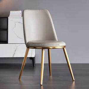 Silla de Esquina Metálica de Lujo Moderna, Simple y Duradera para Comedor, con Patas Negras y Doradas, Marca Love Zone - Product Image 4