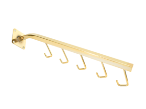 Porte-vêtements mural doré brillant avec 6 crochets ronds <span class=keywords><strong>pour</strong></span> présentation en magasin - Product Image 6