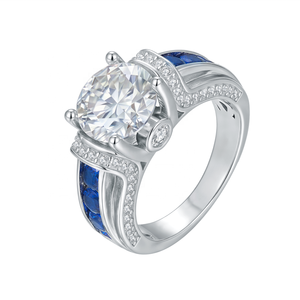 ファインジュエリー3ct DカラーVvs1 Moissaniteシルバー925スターリングシルバー結婚指輪S925ビジネスヒップホップリングデザイン男性 - Product Image 5