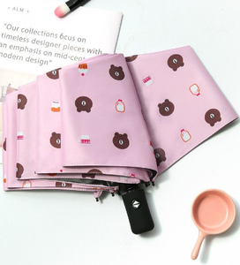 Domingo automático abrir y cerrar 3 veces protección UV Pongee paraguas publicidad impermeable con mango de plástico para viajes - Product Image 6