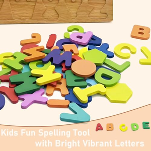 Tablero de Madera 3D con Alfabeto y Números, Juguete Educativo para Niños, Unisex - Product Image 2