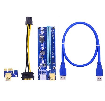 Golden VER009S PCI-E Riser Card 009S PCI Express PCIE 1X to 16X 100CM 60CM USB 3.0 Cable 6Pin Power