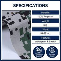 Tela Impermeable Ligera y Elástica con Estampado de Camuflaje 100% Poliéster (66GSM) para Ropa de Trabajo y Uso en Exteriores y Carpas
