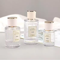 Flacon de parfum en verre Chloé, forme cylindrique, surface transparente, bouchon à vis, 30 ml, 50 ml, rechargeable, parfum d'ambiance