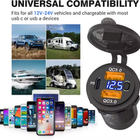Chargeur de voiture 12V QC3.0 USB et PD USB, prise de chargeur de voiture 4 en 1 pour camping-car, voiture, bus, moto