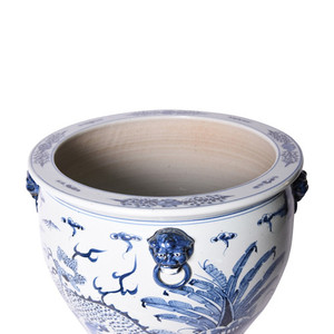 Maceta Grande de Porcelana con Diseño de León Azul y Blanco, Estilo <span class=keywords><strong>Chino</strong></span>, para <span class=keywords><strong>Jardín</strong></span>, Interior/Exterior, Duradera y Ecológica - Product Image 5