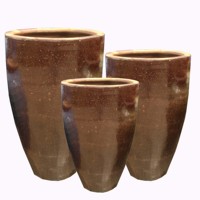 Grand pot en céramique rustique fait main, résistant au gel, pour arbres et fleurs, décoration de jardin et de maison, utilisation en centre commercial