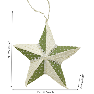 Adorno de Estrella de Tela <span class=keywords><strong>Estilo</strong></span> <span class=keywords><strong>Boho</strong></span> <span class=keywords><strong>Chic</strong></span>, Decoración de Estrella con Encaje y Puntos de <span class=keywords><strong>Estilo</strong></span> Vintage, Adorno Colgante para Ventana o Árbol - Product Image 4