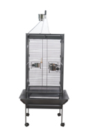 Cage d'angle en fer forgé massif pour perroquets, grande taille, avec plateau amovible, support roulant supérieur, respirante et thermolaquée, vente en gros