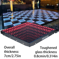 Piste de Danse LED Magnétique Miroir 3D Sans Fil Grace Infinity 2x2 Pieds, Installation Rapide pour DJ