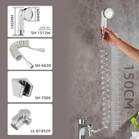 Robinet d'eau pour évier de salle de bains Ensemble de pommeau de douche externe Robinet d'extension de chasse d'eau Petite buse Douche de lavage de cheveux avec support