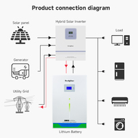 Batterie LiFePO4 5kWh 10kWh à décharge profonde 51.2V 48V 100Ah 200Ah 300Ah Powerwall pour système de stockage d'énergie solaire
