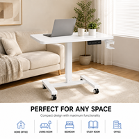 Bureau debout électrique réglable en hauteur AOR de luxe en métal, à colonne unique, mobilier de bureau moderne à une jambe pour chambre à coucher