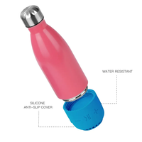 Play botol air baja tahan karat pintar Bluetooth Botol Cola vakum dinding ganda Speaker nirkabel