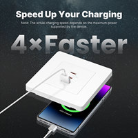 Enchufe de Pared de Carga Rápida Moes Star Ring 30W 65W GaN, Estándar UK/EU, 3 Puertos (2 USB-C + USB-A) PD3.0 PPS con Carcasa Ignífuga