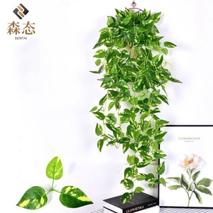 Plante artificielle Sentai Pothos 100 cm, guirlande de lierre vert suspendue, plante décorative d'intérieur en plastique à fixer au mur - Product Image 4