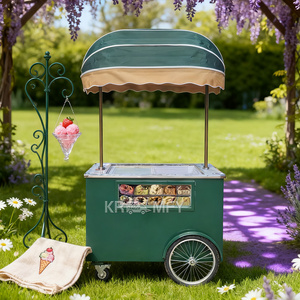 Carrito de Helados Móvil Comercial 2025 con 8 Bandejas, Congelador Exhibidor de Gelato de 8 Recipientes, Carrito de Helados con Empuje Manual - Product Image 3