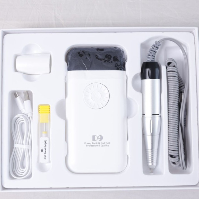 Portable 35000 RPM Nail Drill with 7500Ah Power Bank Function Ultra Quiet 7500Ah Brushless Motor Manicure Machine Plastic Bit