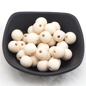 ลูกปัดเมเปิ้ลธรรมชาติขนาด 12 มม. มีสินค้าในสต็อก สำหรับทำสร้อยคอเด็ก DIY อุปกรณ์เสริมลูกปัดไม้ - Product Image 3