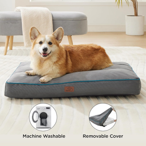 High Quality Comfortable 4 Inch Thick <b>Dog</b> <b>Bed</b> for <b>Medium</b> <b>Dogs</b> up 50lbs Solid Rectangle Pet <b>Bed</b> Mat Washable Cover Warm Pillows - Product Image 2