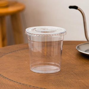 定制印刷标志透明20盎司宠物透明一次性冷饮去平盖塑料杯库存宠物塑料杯 - Product Image 1