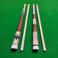 Queue de billard style américain à tête large de 13mm, manche fendue en érable 1/2, pour l'export transfrontalier, en acier inoxydable.