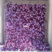 MSFAME Murs de Fleurs d'Hortensia Lavande Blanc Lilas Décor Mural Floral Violet 3D